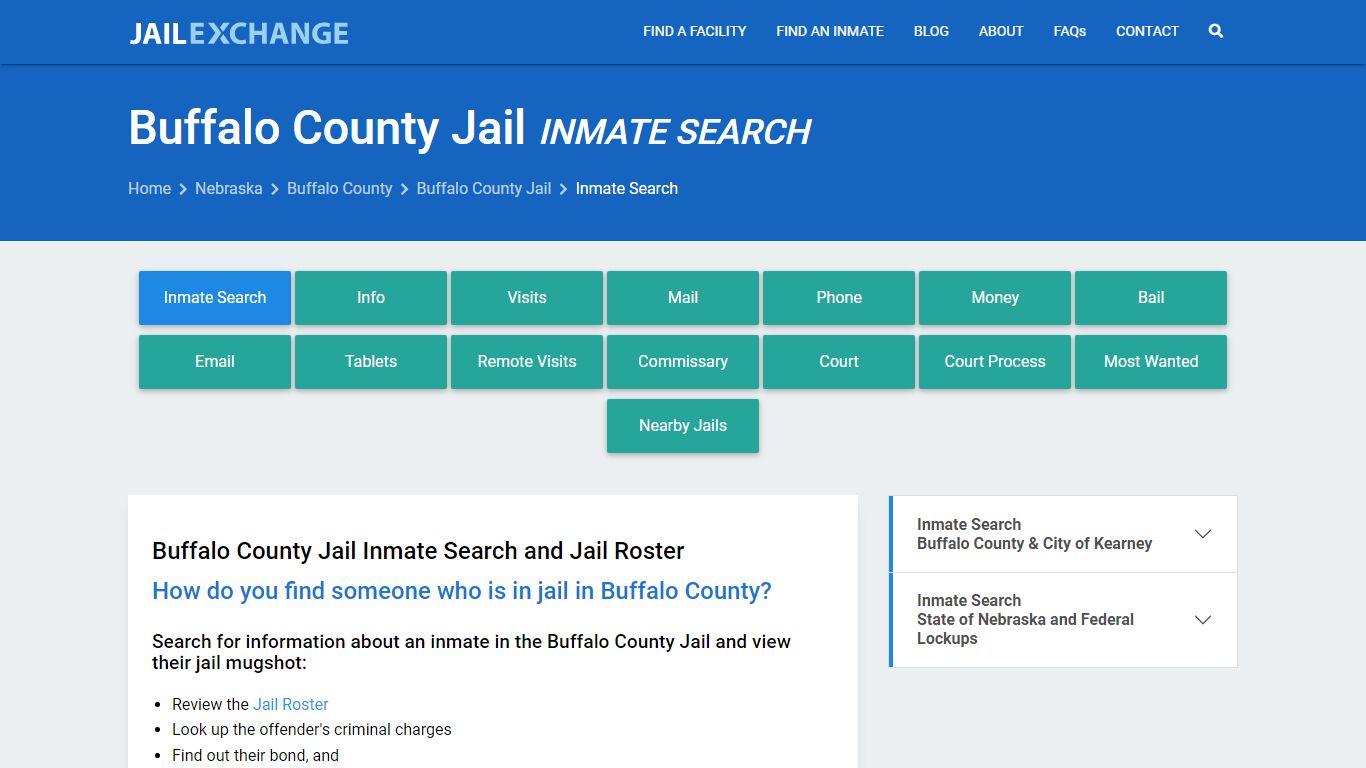 Inmate Search: Roster & Mugshots - Buffalo County Jail, NE