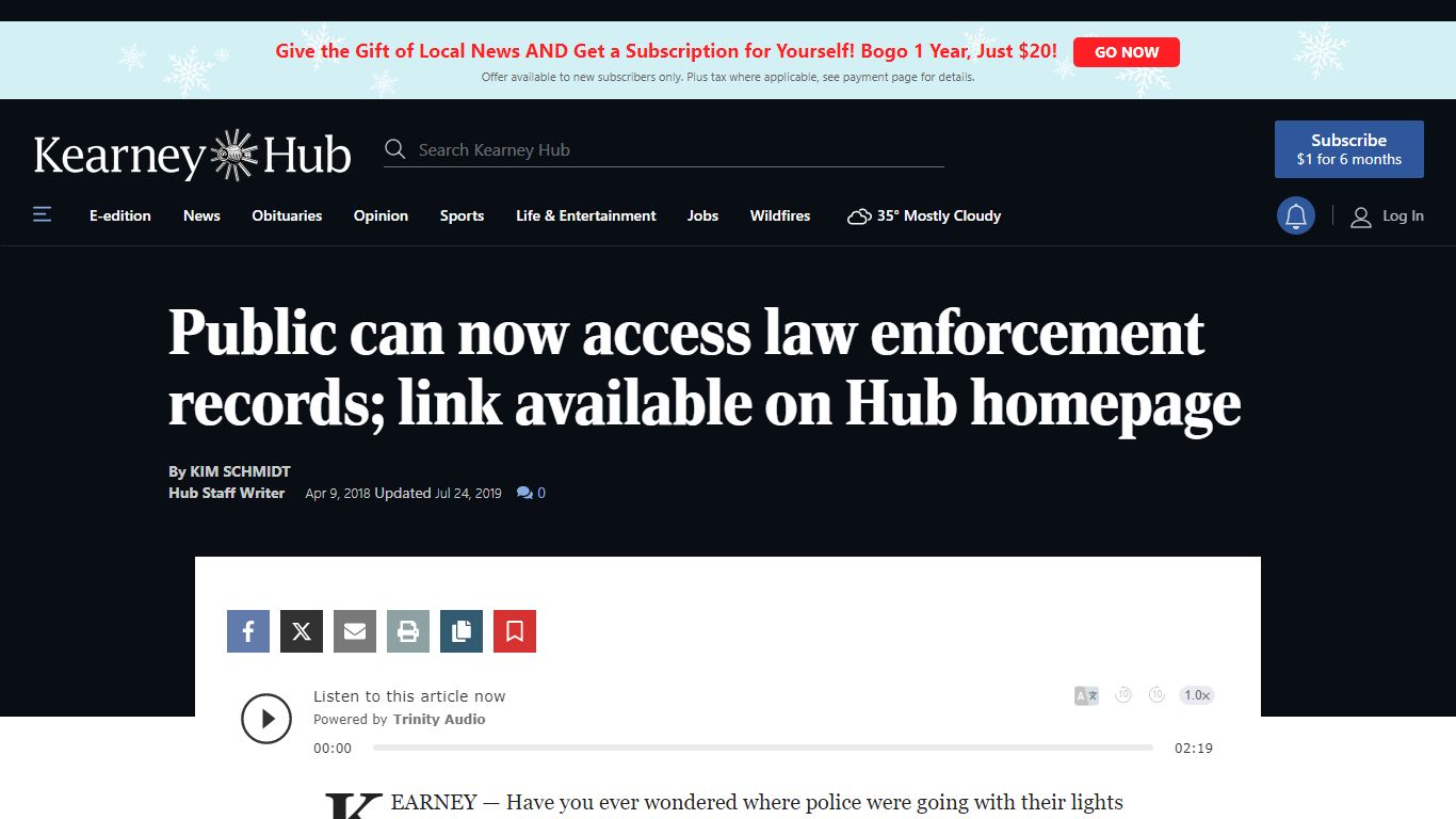 Public can now access law enforcement records; link ... - Kearney Hub